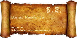 Burai Renáta névjegykártya
